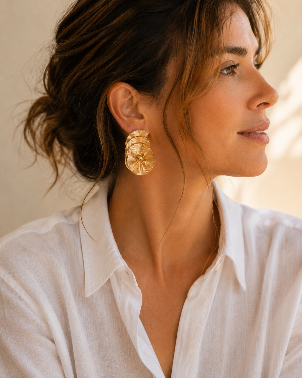 Aretes Sol Dorado