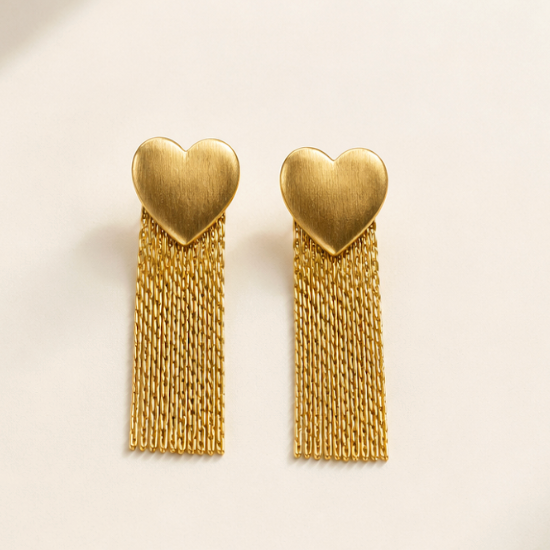Aretes Corazón Cascada