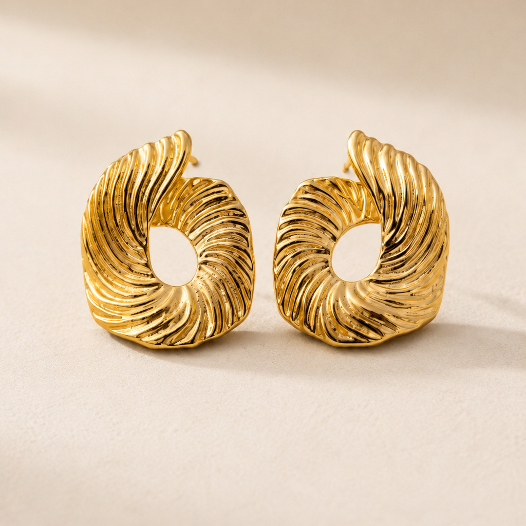 Aretes Espiral Dorada